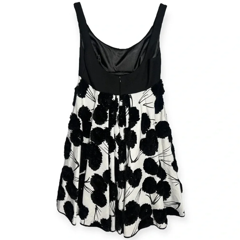 Milly black and white retro baby doll cocktail dress size 4 - Picture 4 of 13